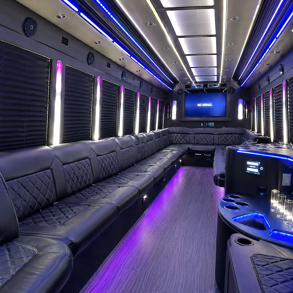 ontario 30 passenger party bus inside