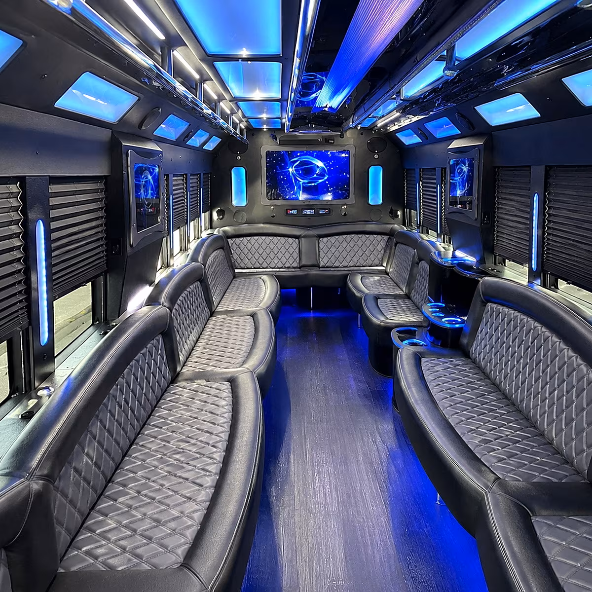 ontario 50 passenger party bus interior